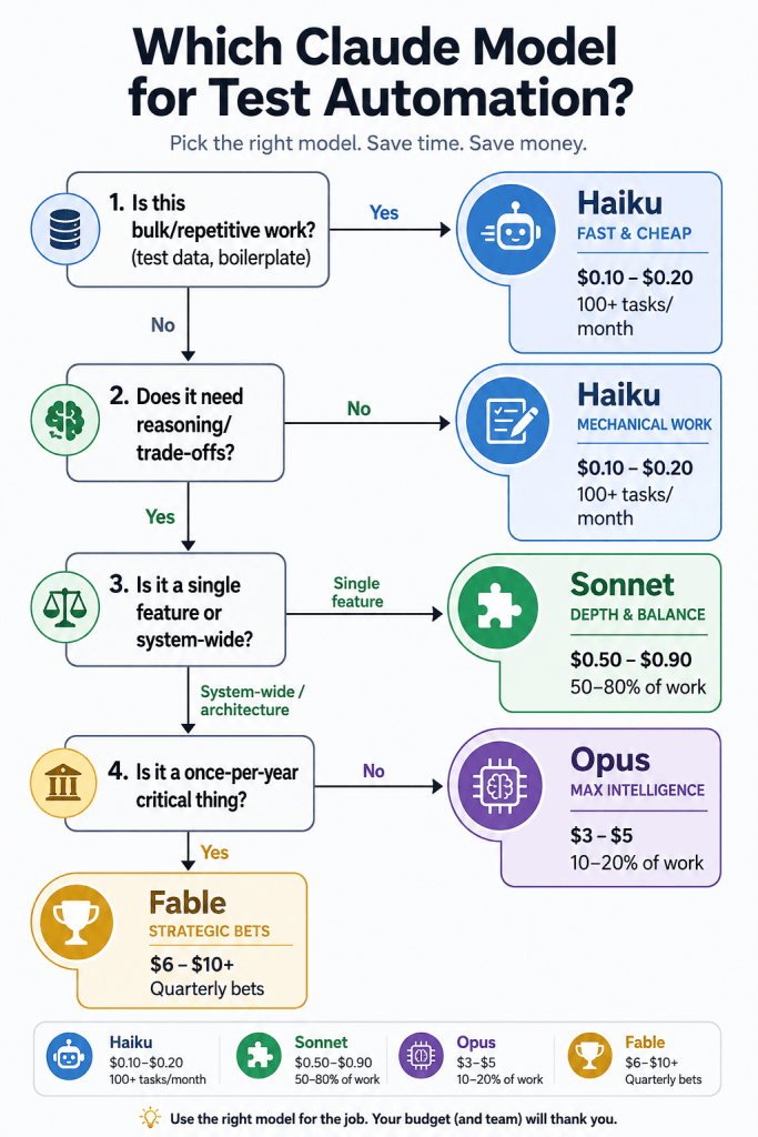 Claude for Test Automation: Stop Wasting Time on Wrong Models Selection of Claude Model for Test Automation